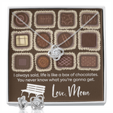 Chocolates Love Knot Earring & Necklace Set Message Card