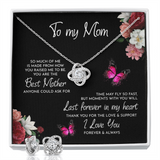To My Mom Love Knot Earring & Necklace Set Message Card