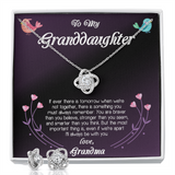 To My Granddaughter Love Knot Earring & Necklace Set Message Card