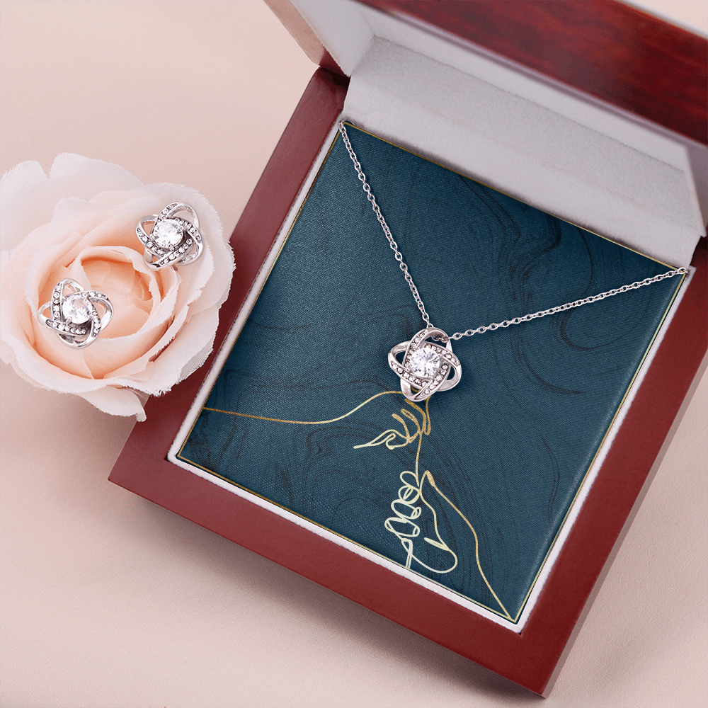 Eternal Love Knot Earring & Necklace Set Message Card