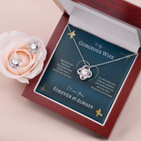 To My Gorgeous Wife Love Knot Necklace & Earring Set Message Card