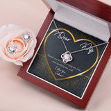 GOLD HEART Love Knot Earring & Necklace Set