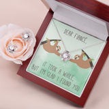 Dear Fiancé Love Knot Necklace & Earring Set Message Card