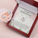 To The Best Mother-In-Law Love Knot Earring & Necklace Set Message Card