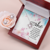 She Forever Love Knot Earring & Necklace Set Message Card