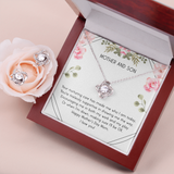Mother and Son Love Knot Earring & Necklace Set Message Card