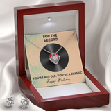 For The Record Love Knot Earring & Necklace Set Message Card