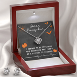 Dear Pumpkin Love Knot Necklace & Earring Set Message Card