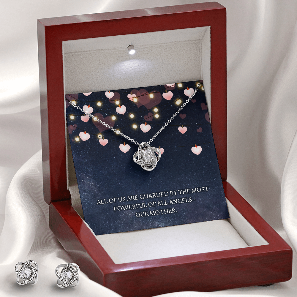 Our Mother Love Knot Earring & Necklace Set Message Card