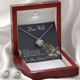 Dear Wife Love Knot Earring & Necklace Set Message Card