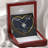 GOLD HEART Love Knot Earring & Necklace Set