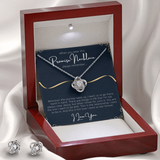 Promise Love Knot Earring & Necklace Set Message Card