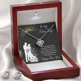 To My Future Wife Love Knot Necklace & Earring Set Message Card