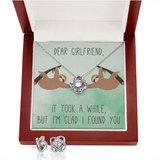 Dear Girlfriend Love Knot Necklace & Earring Set Message Card