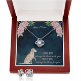 Dear Mom Love Knot Earring & Necklace Set Message Card