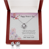 Happy Mother's Day Love Knot Earring & Necklace Set Message Card