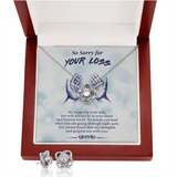 So Sorry For Your Loss Love Knot Necklace & Earring Set Message Card