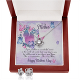 To My Mother Love Knot Earring & Necklace Set Message Card