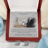 To My Fiancée Love Knot Earring & Necklace Set Message Card