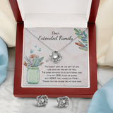 Dear Extended Family Love Knot Necklace & Earring Set Message Card