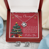 Merry Christmas Love Knot Earring & Necklace Set Message Card