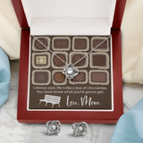 Chocolates Love Knot Earring & Necklace Set Message Card