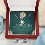 To My Unicorn Mom Love Knot Earring & Necklace Set Message Card