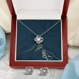 Eternal Love Knot Earring & Necklace Set Message Card