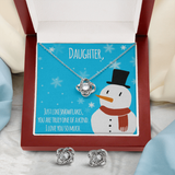 Daughter Love Knot Earring & Necklace Set Message Card