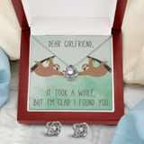 Dear Girlfriend Love Knot Necklace & Earring Set Message Card