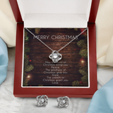 May The Spirit Of Christmas Love Knot Earring & Necklace Set Message Card