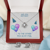 Happy Birthday Love Knot Earring & Necklace Set Message Card