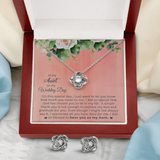To My Aunt Love Knot Necklace & Earring Set Message Card