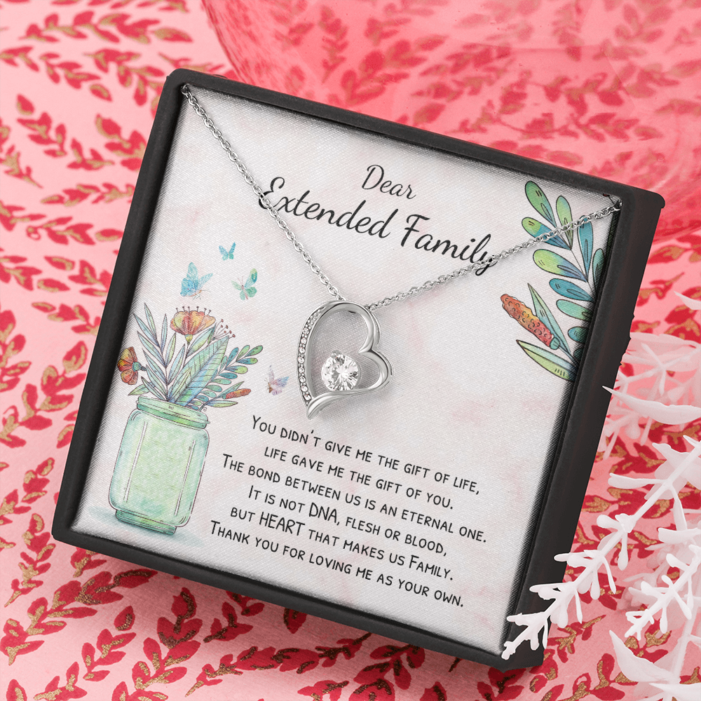 Dear Extended Family Forever Love Necklace Message Card