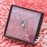 Happy Valentines Day Forever Love Necklace Message Card