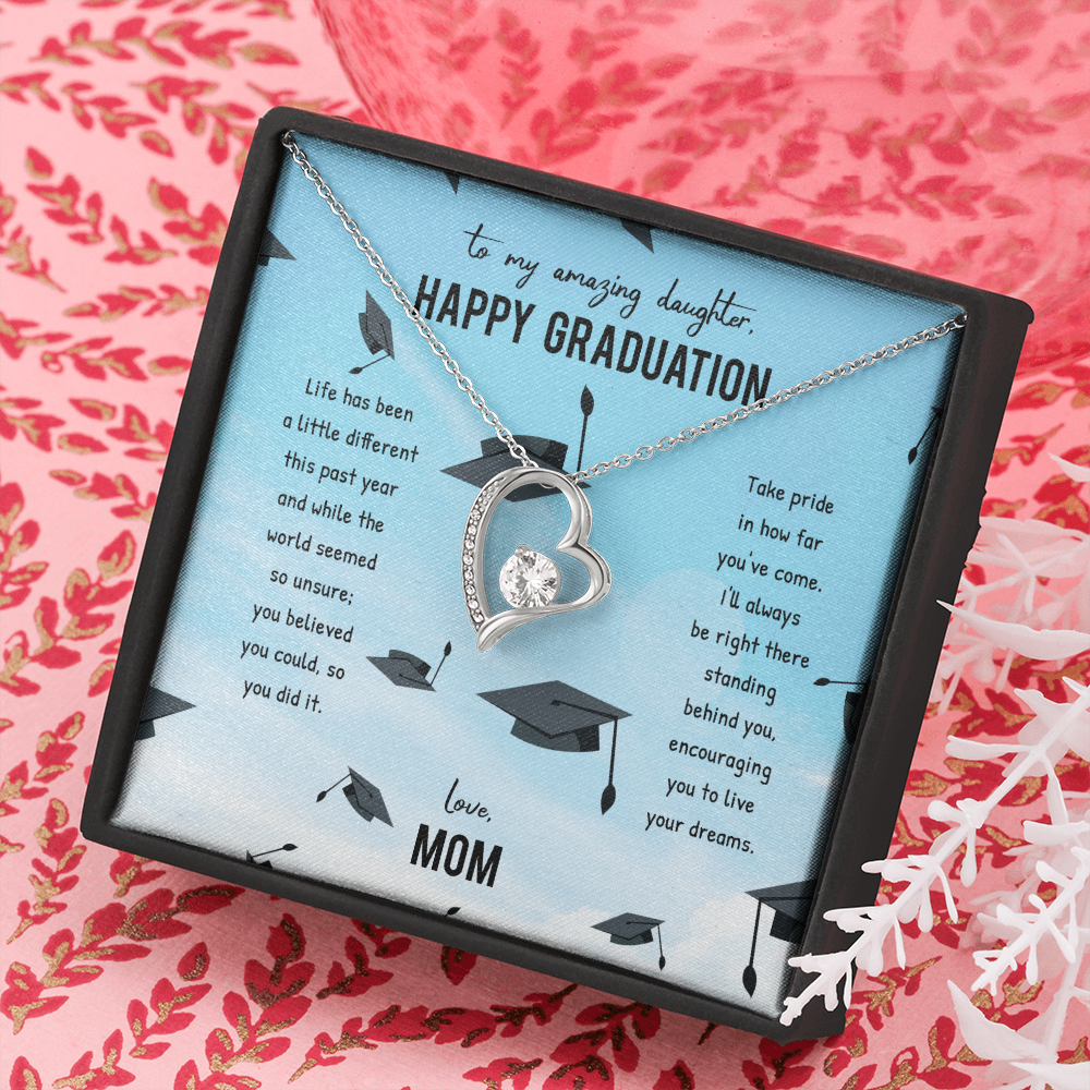 To My Amazing Daughter Forever Love Necklace Message Card