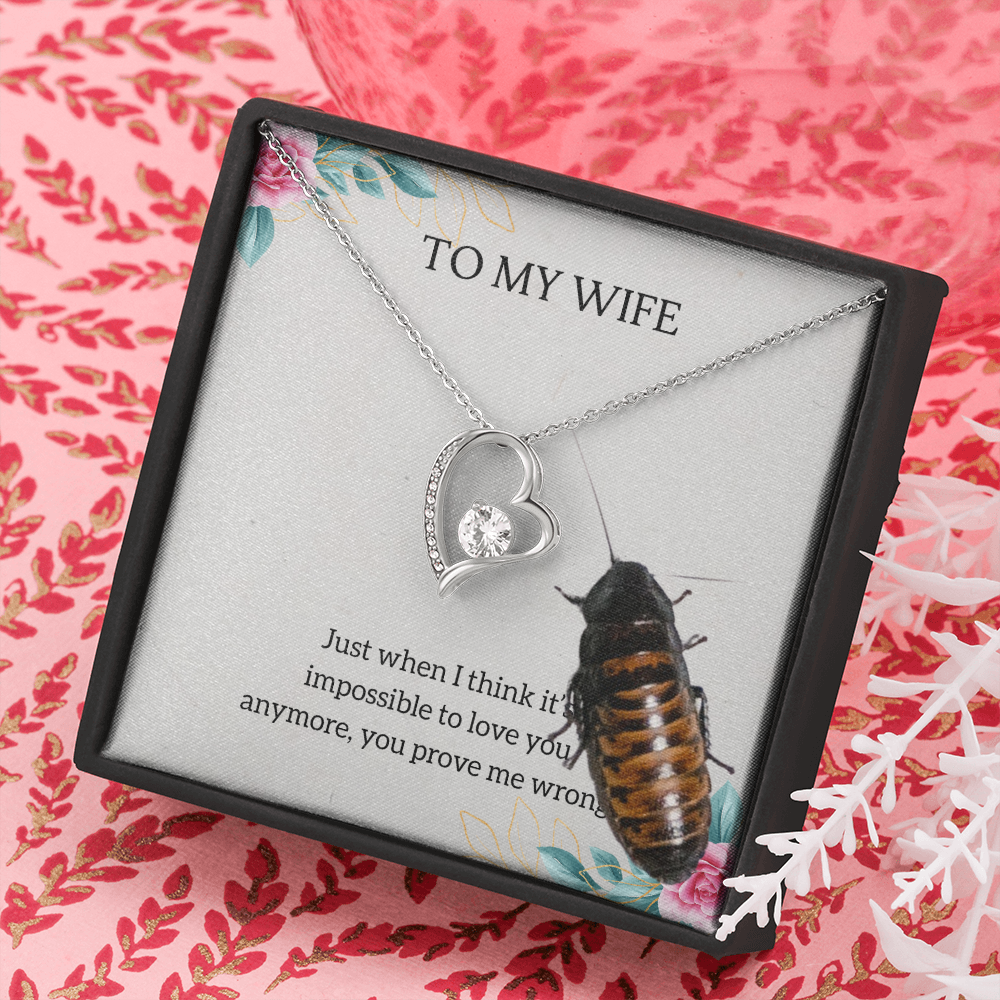 To My Wife Forever Love Necklace Message Card