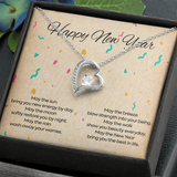 Happy New Year Forever Love Necklace Message Card