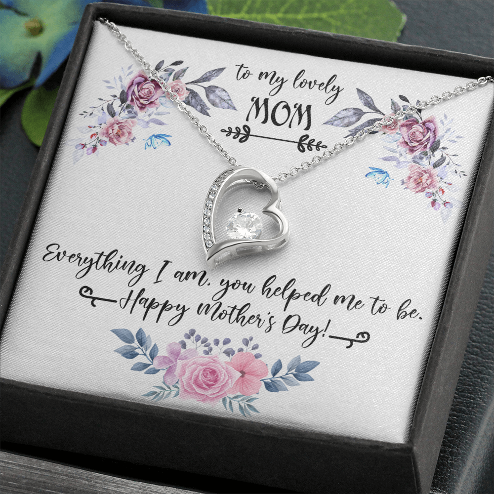 To My Lovely Mom Forever Love Necklace Message Card