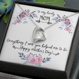 To My Lovely Mom Forever Love Necklace Message Card