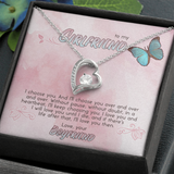 To My Girlfriend Forever Love Necklace Message Card