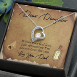 Dear Daughter Forever Love Necklace Message Card