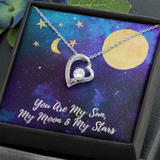 Sun, Moon & Stars Forever Love Necklace Message Card