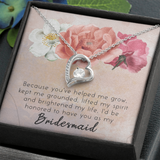 Bridesmaid Forever Love Necklace Message Card