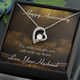 Happy Anniversary Forever Love Necklace Message Card