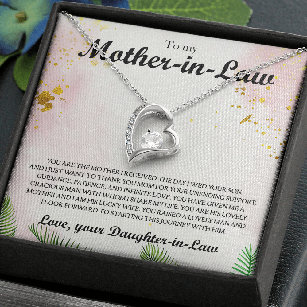 To My Mother-In-Law Forever Love Necklace Message Card