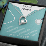 To A Special Nurse Forever Love Necklace Message Card