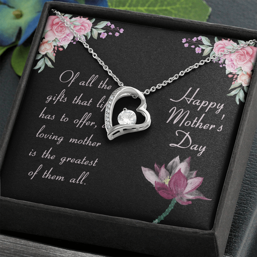 To My Mom Forever Love Necklace Message Card