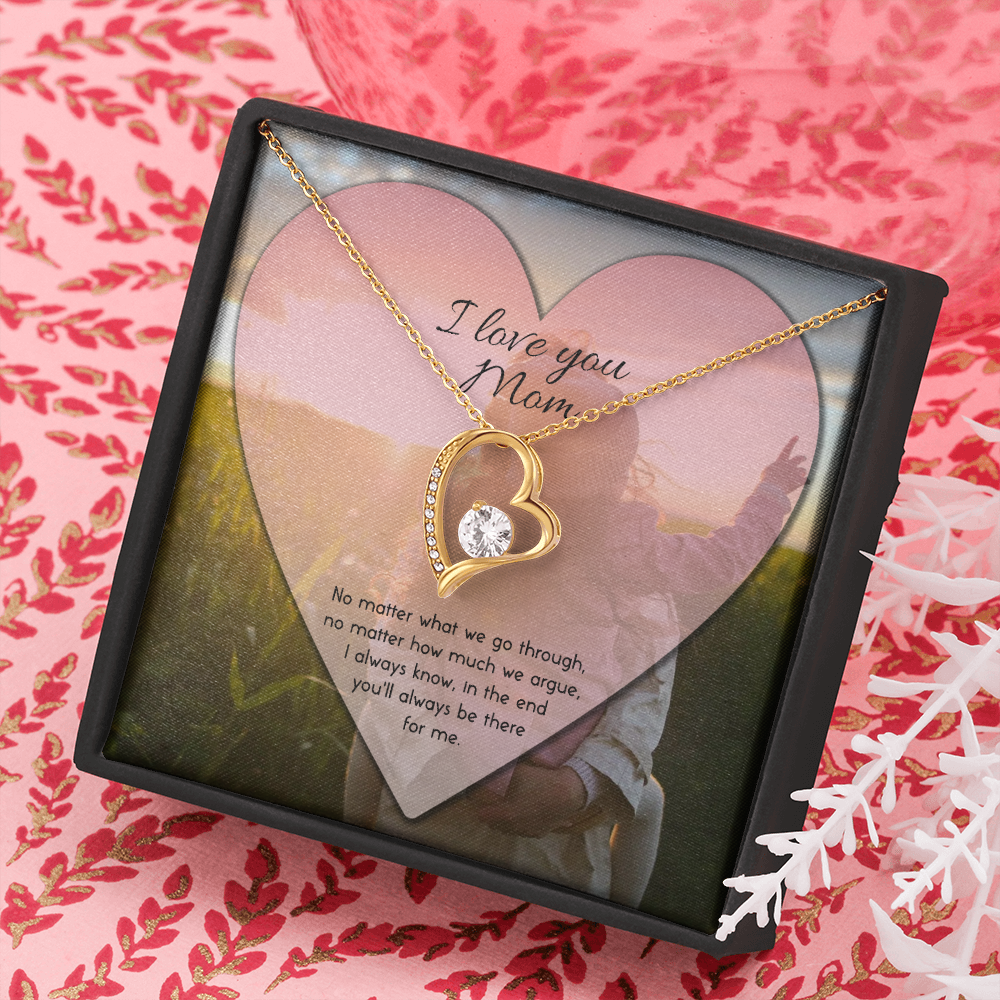 I Love You Mom Forever Love Necklace Message Card