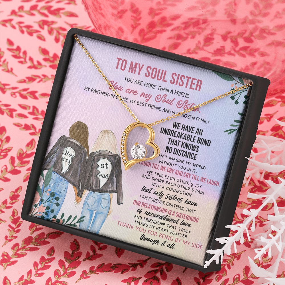 To My Soul Sister Forever Love Necklace Message Card asherzoey